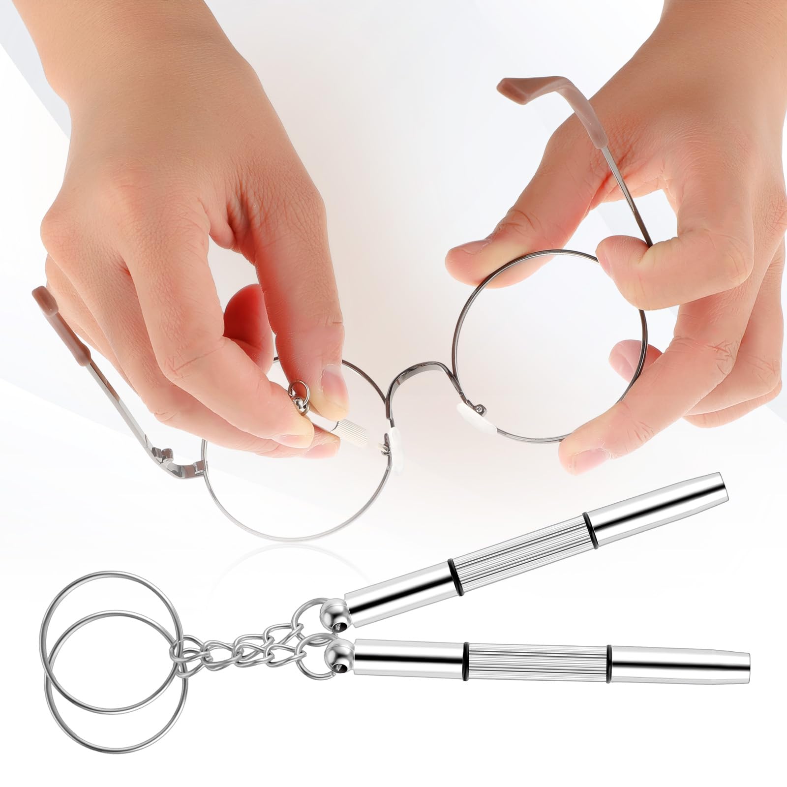 Electronics Repair Glasses - メガネ用ドライバー修理キット精密3in1ミニドライバーセットキーホルダー眼鏡、サングラス、時計、電子機器用
