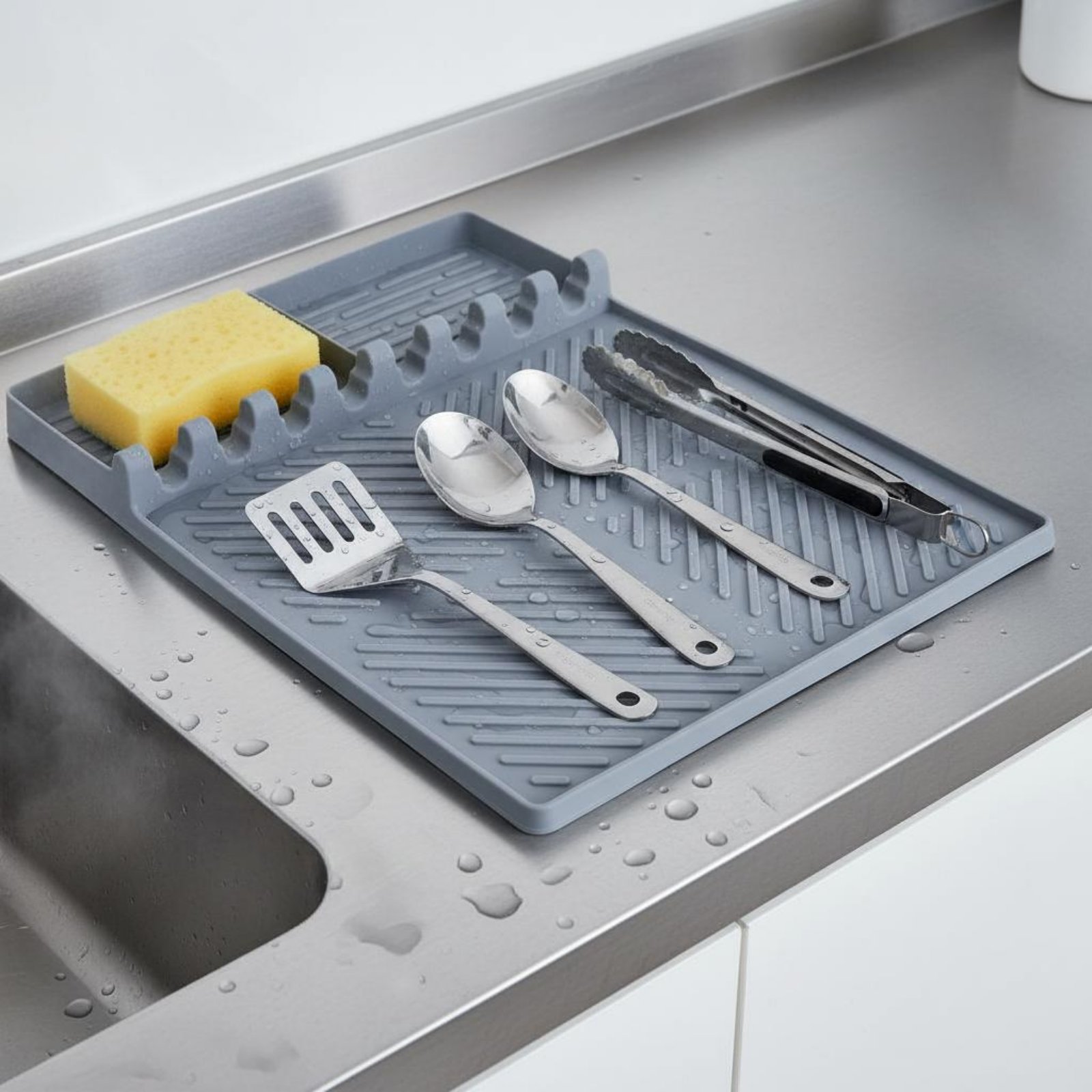 Heat Mat Silicone - クッキングサイドシェルフマット耐熱シリコン調理器具マットシリコンスプーンレスト上げ底キッチンオーガナイザー多用途
