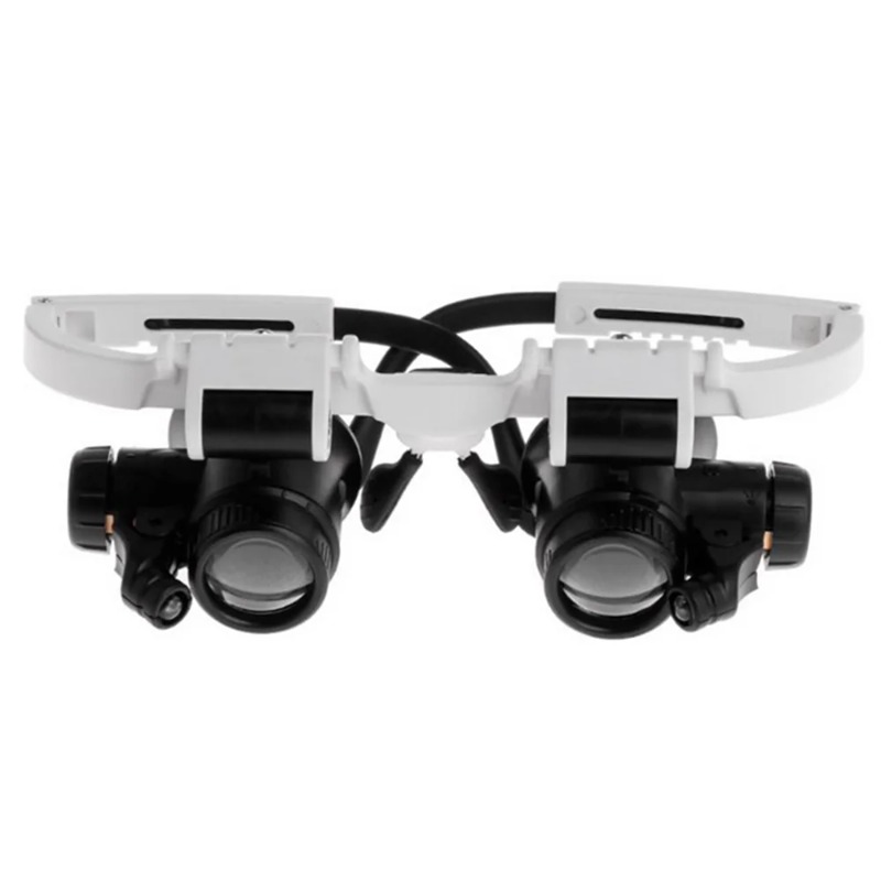 Electronics Repair Glasses - 多レンズヘッドバンド拡大鏡メガネ LEDライト付き調整可能ヘッドマウント拡大鏡セット 日常使用用ボックス入り