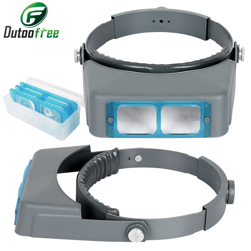 Electronics Repair Glasses - 1.5X2X2.5X3.5X プロフェッショナルヘッド装着型拡大鏡 ハンズフリー拡大鏡 時計修理、ジュエリー製作、溶接用