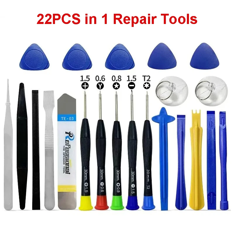 Electronics Repair Book - 22 in 1精密電話修理ツールキット、ドライバーセット、多機能分解ツール（携帯電話、タブレット、ラップトップ、PC用）