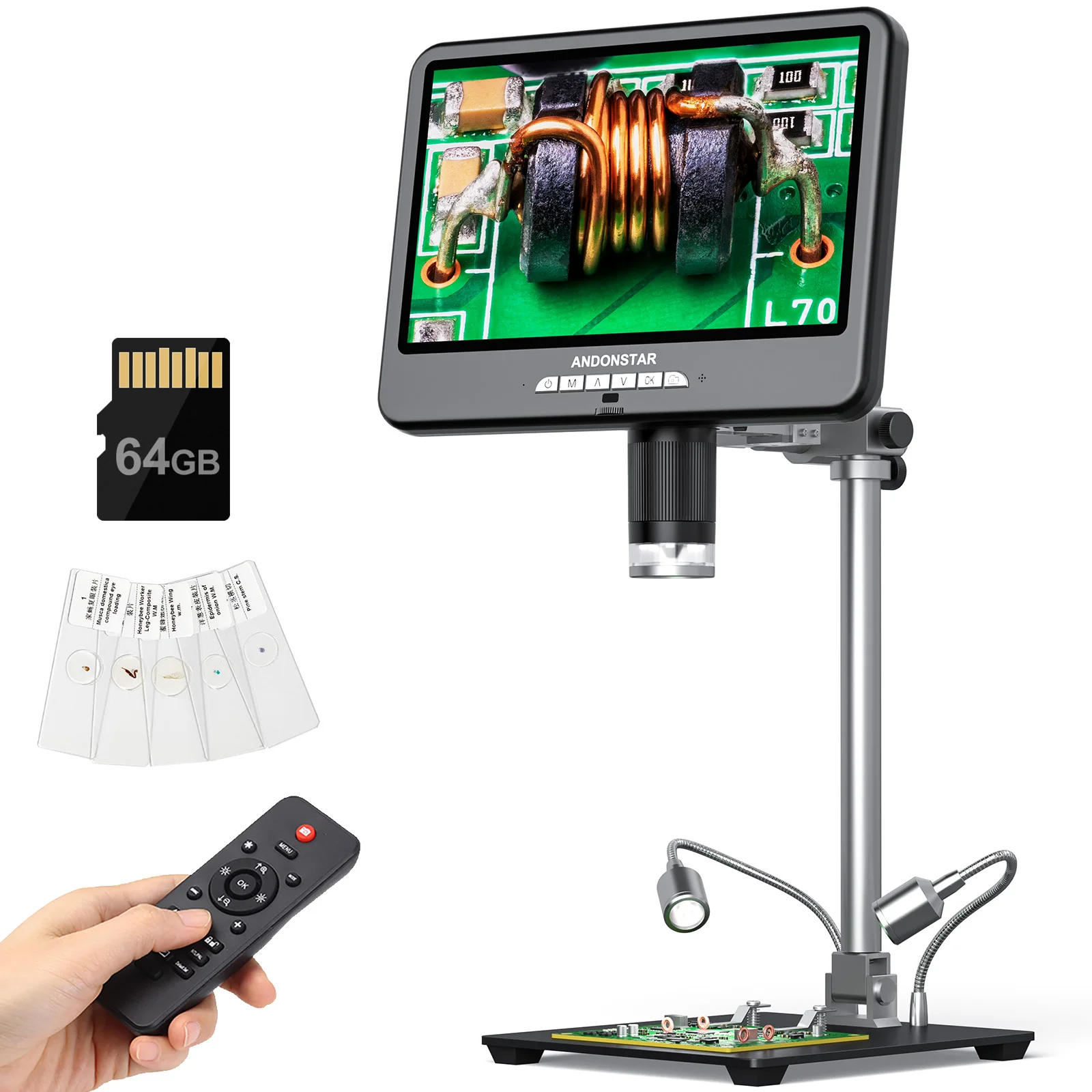 Electronics Repair Microscope - Andonstar AD210S-Pro 4K 60FPS 10.1インチ 3840P