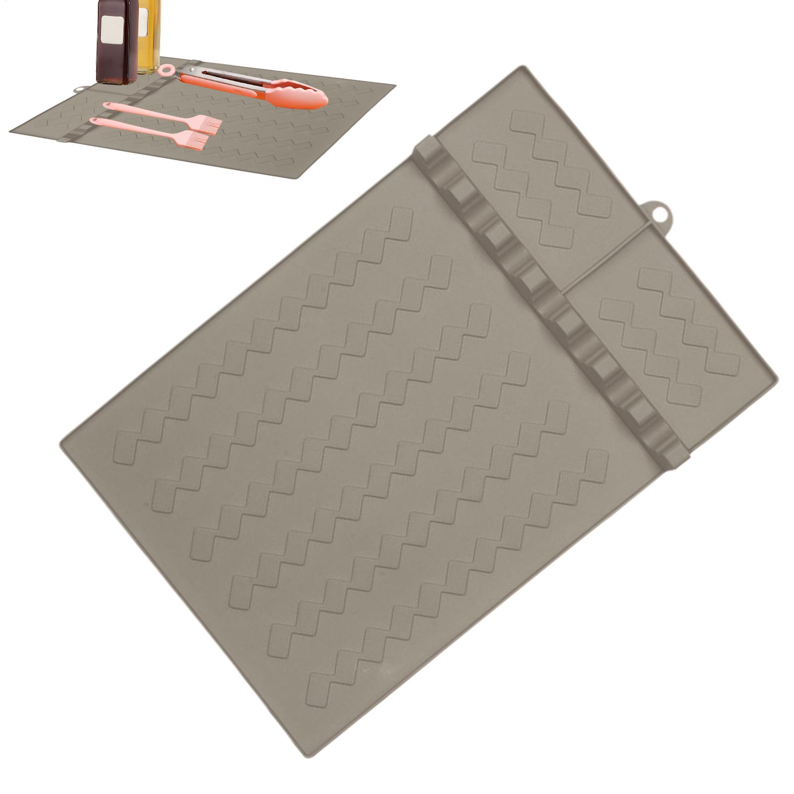 Heat Mat Silicone - シリコーンバーベキューグリルマットサイドシェルフスパチュラツールパッド耐熱スパチュラホルダーキッチンカウンタートップグリドル家庭料理用
