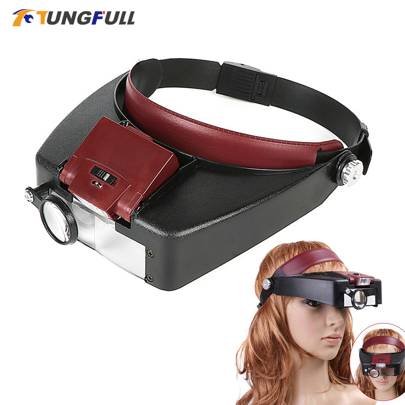 Electronics Repair Glasses - ルーペ顕微鏡 LEDライト 10倍 ヘルメット型拡大鏡 ヘッドバンド拡大鏡 ルーパス