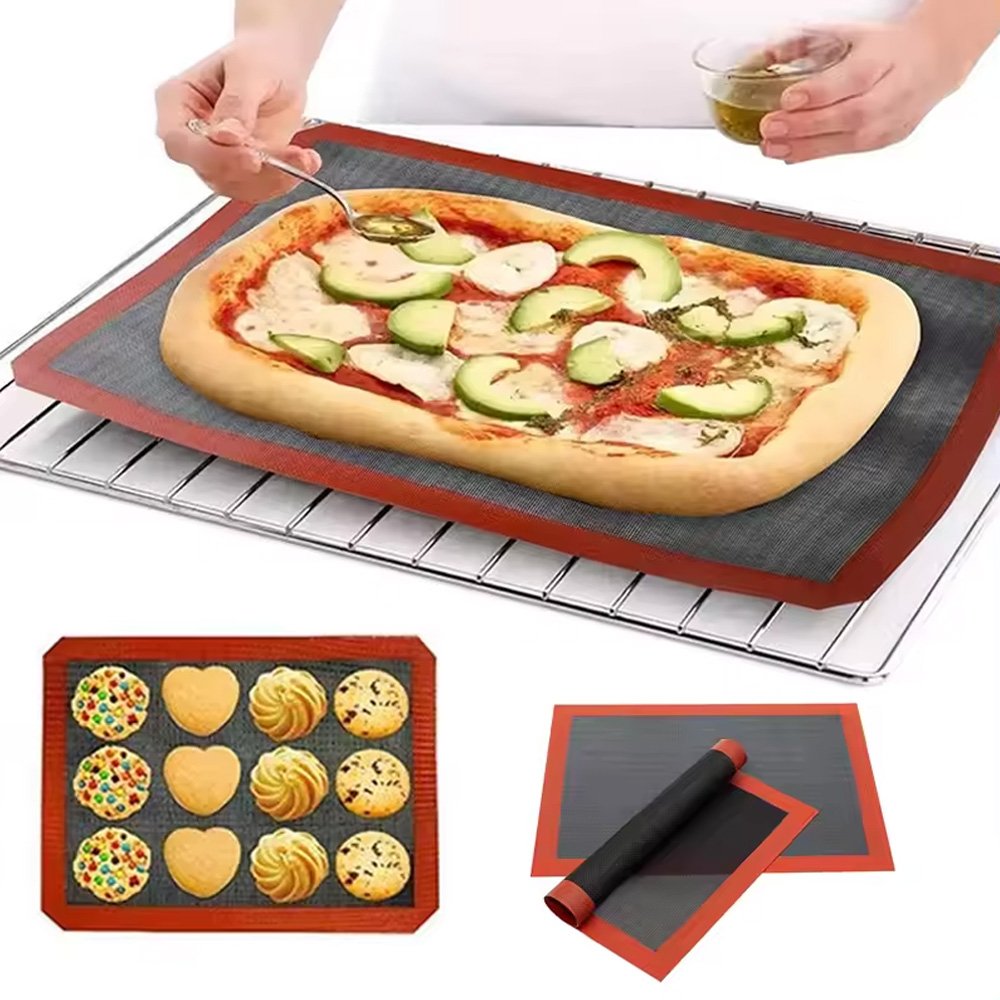 Heat Mat Silicone - シリコンベーキングマットシート 30x40cm 再利用可能なベーキングクッキーシート ノンスティック耐熱ベーキングマット オーブングリル電子レンジ用