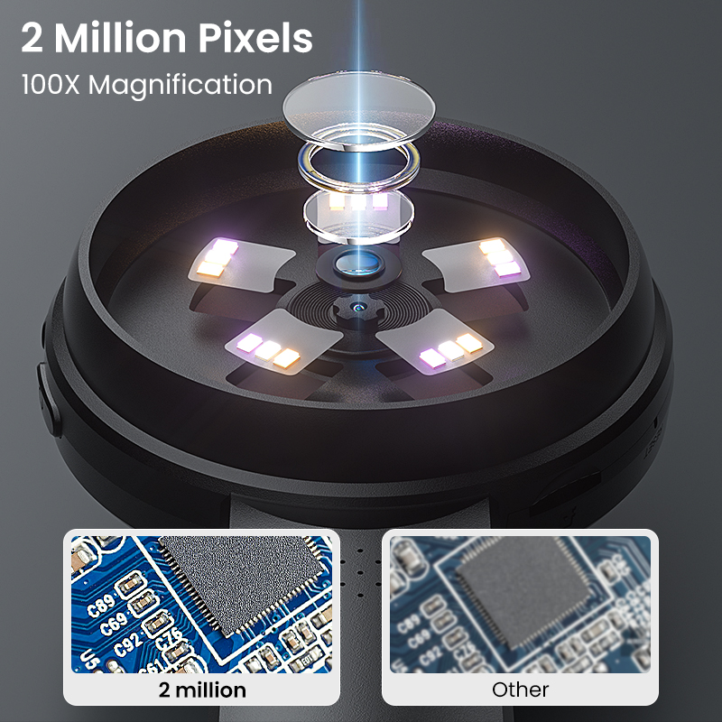 Protable スマート拡大鏡顕微鏡 1080P 100X - Electronics Repair Glasses のレビューと価格
