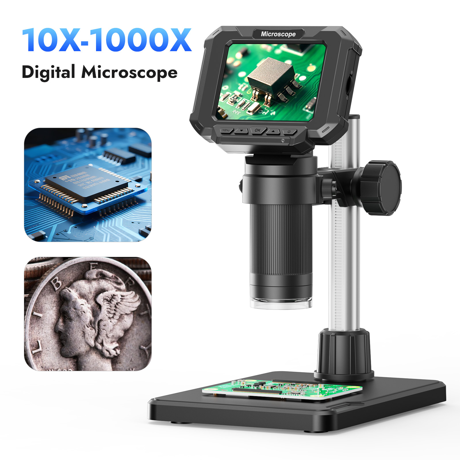 デジタル顕微鏡 2.8インチ 1000倍拡大 コインマイクロ - Electronics Repair Videos のレビューと価格