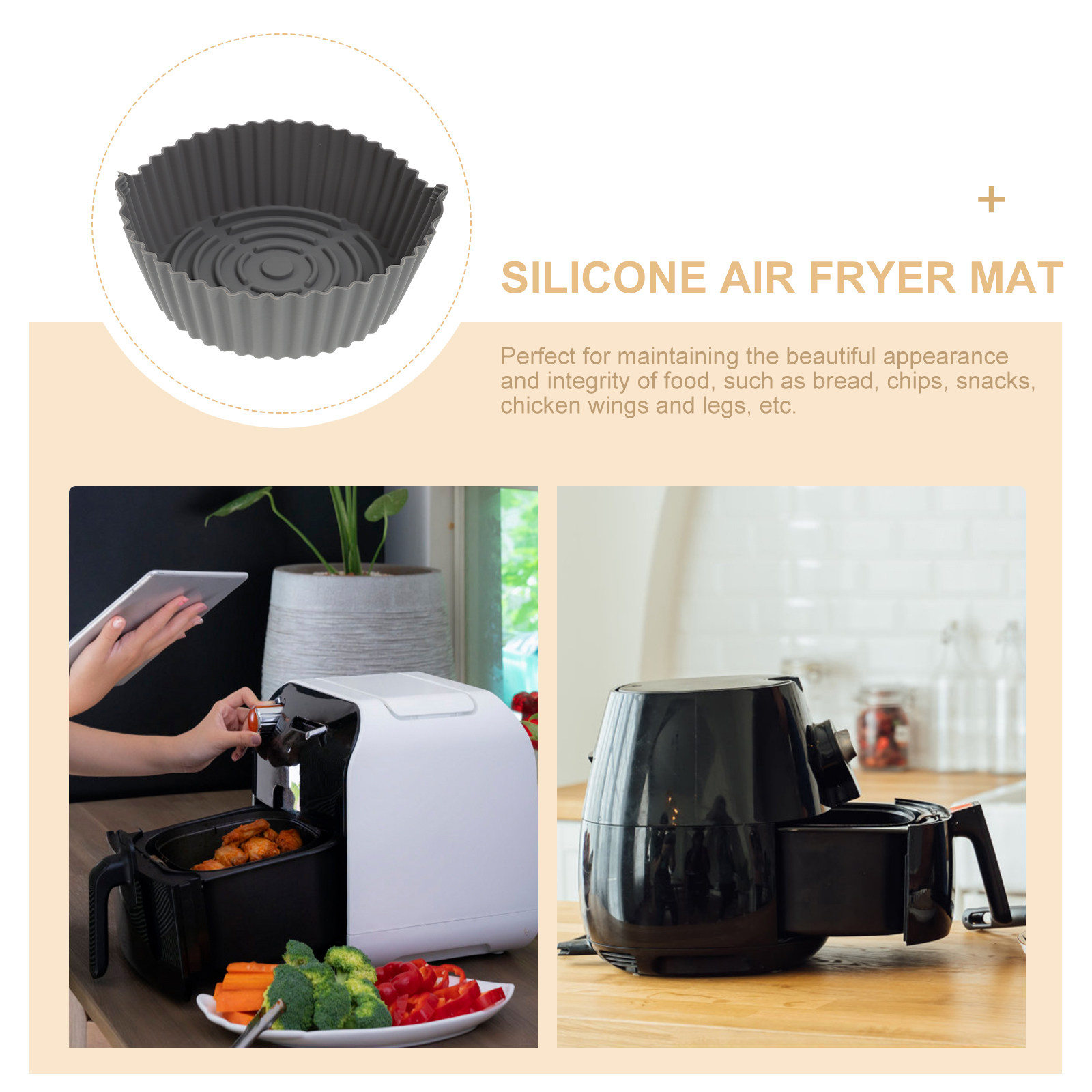 再利用可能なシリコンエアフライヤーマットノンスティックベーキ - Heat Mat Silicone のレビューと価格