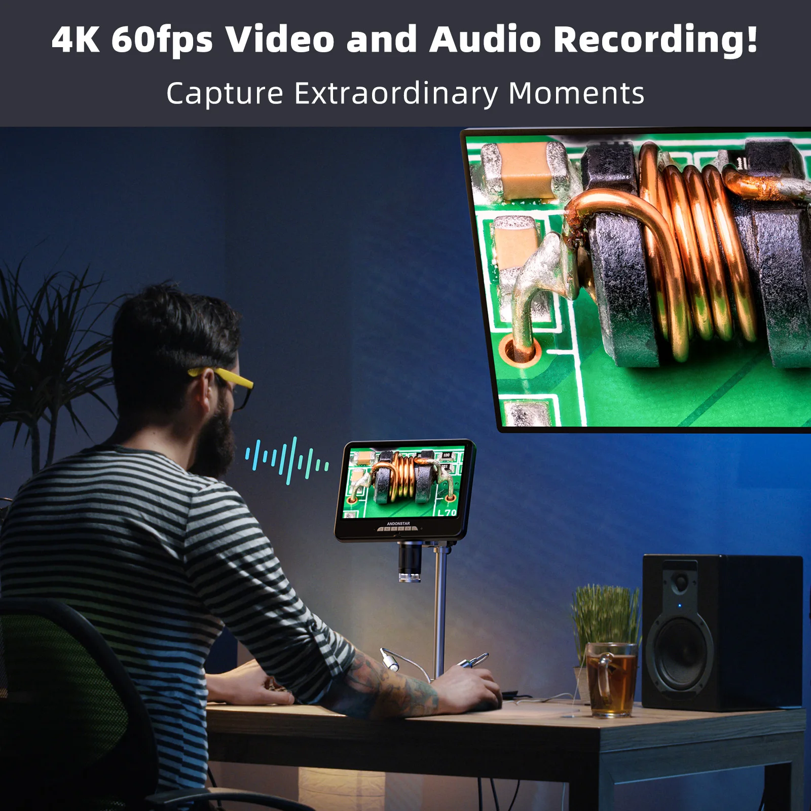 Andonstar AD210S-Pro 4K 60FPS  - Electronics Repair Microscope のレビューと価格