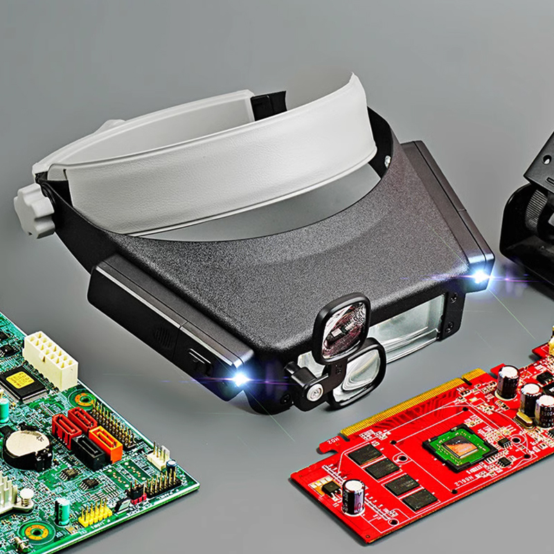 LEDライト顕微鏡メガネ、ヘッドバンド拡大鏡、ヘルメットスタ - Electronics Repair Glasses のレビューと価格