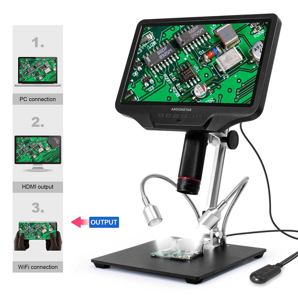 Andonstar-AD409 hdmiデジタル顕微鏡,電子 - Electronics Repair Microscope のレビューと価格