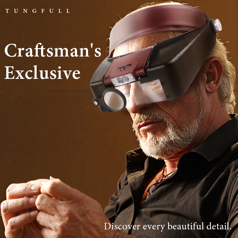 ルーペ顕微鏡 LEDライト 10倍 ヘルメット型拡大鏡 ヘッ - Electronics Repair Glasses のレビューと価格