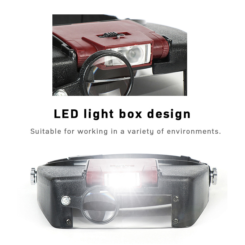 ルーペ顕微鏡 LEDライト 10倍 ヘルメット型拡大鏡 ヘッ - Electronics Repair Glasses のレビューと価格