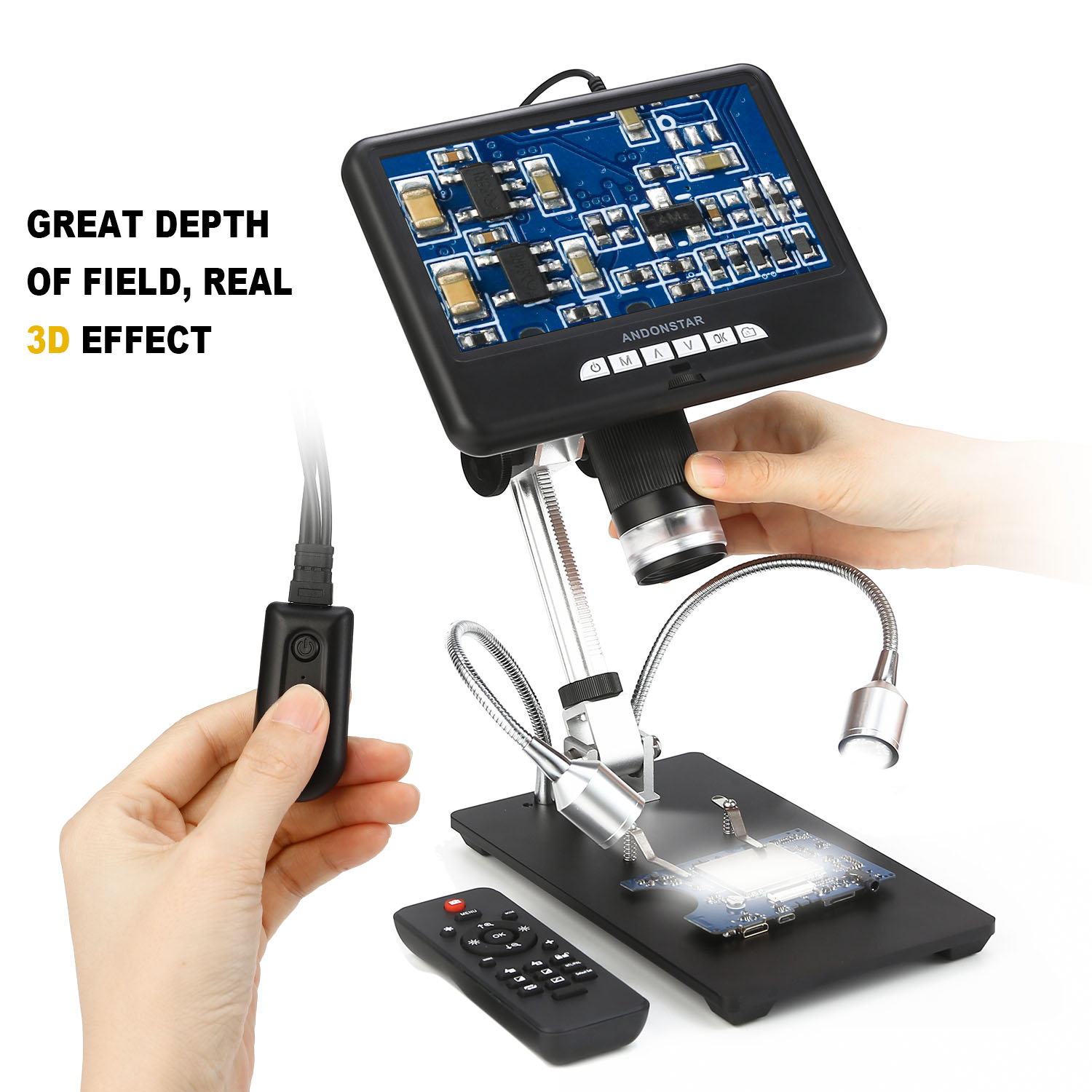 Andonstar AD407 HDMI はんだ付けデジタル - Electronics Repair Microscope のレビューと価格