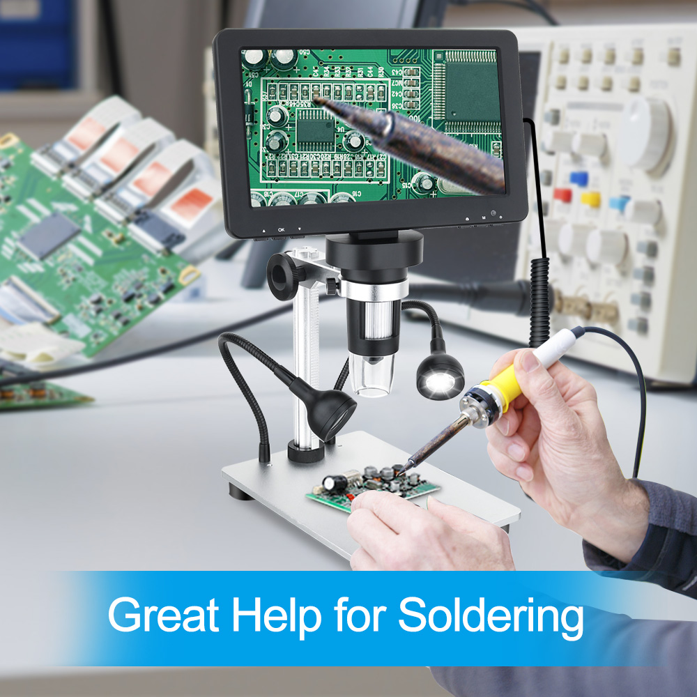 GVDA電子デジタル顕微鏡 50-1200倍 はんだ付け用ビ - Electronics Repair Videos のレビューと価格