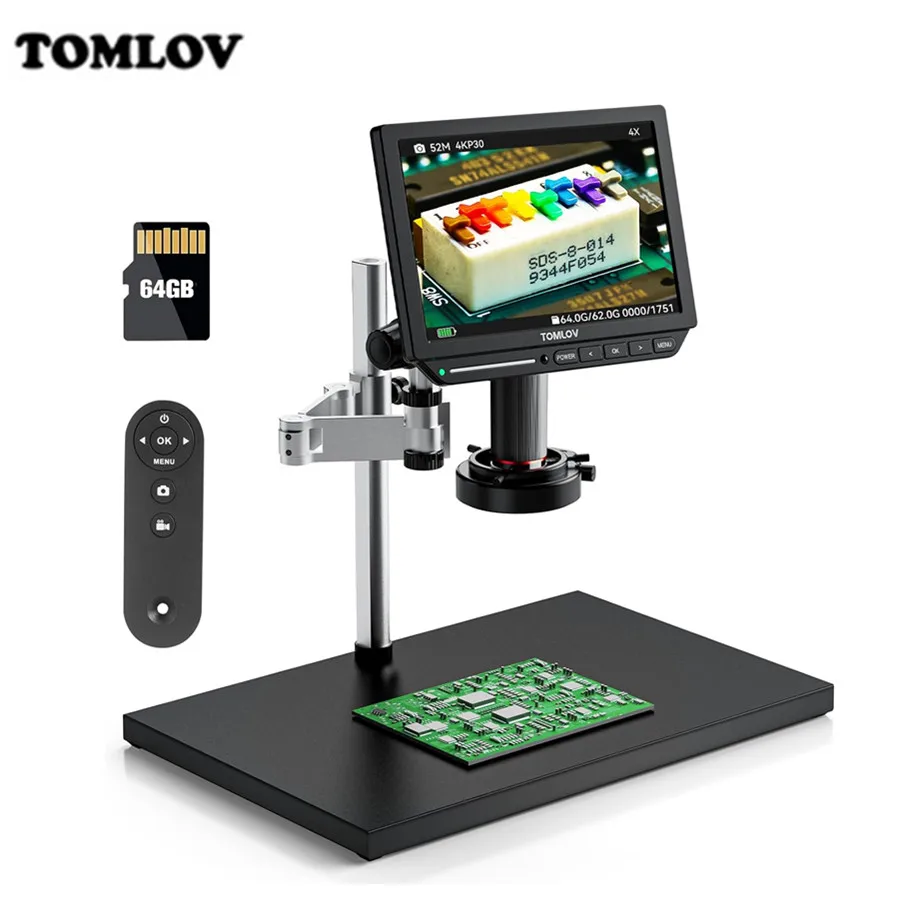 TOMLOV デジタル顕微鏡 4K 8インチ LCD コイン - Electronics Repair Videos のレビューと価格